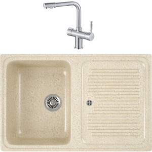 

Кухонная мойка и смеситель GreenStone GRS-78-328 Haiba HB70088 с сифоном, бежевая, GRS-78-328 Haiba HB70088 с сифоном, бежевая