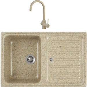 

Кухонная мойка и смеситель GreenStone GRS-78-302 Kaiser Merkur R 26744-16 с сифоном, песочная, GRS-78-302 Kaiser Merkur R 26744-16 с сифоном, песочная