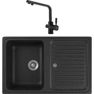 

Кухонная мойка и смеситель GreenStone GRS-78-308 Kaiser Deco 40144-2 с сифоном, черная, GRS-78-308 Kaiser Deco 40144-2 с сифоном, черная