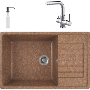 

Кухонная мойка и смеситель GreenStone GRS-78L-307 Lemark Comfort LM3061C с сифоном и дозатором, терракот, GRS-78L-307 Lemark Comfort LM3061C с сифоном и дозатором, терракот