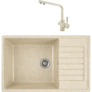

Кухонная мойка и смеситель GreenStone GRS-78L-328 Kaiser Decor 40144-11 с сифоном, бежевая, GRS-78L-328 Kaiser Decor 40144-11 с сифоном, бежевая