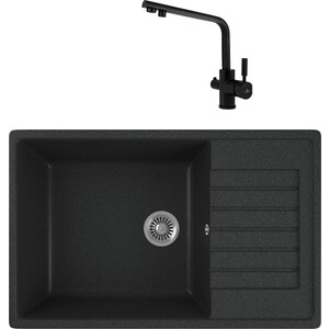 

Кухонная мойка и смеситель GreenStone GRS-78L-343 Kaiser Decor 40144-9 с сифоном, антрацит, GRS-78L-343 Kaiser Decor 40144-9 с сифоном, антрацит