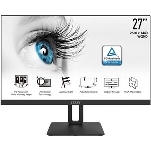 фото Монитор msi pro mp271qp 27'' wqhd (2560x1440 (матовый) )/flat/ips/60hz/5ms/hdmi/dp/1y/6kg/black (9s6-3pa3at-019)