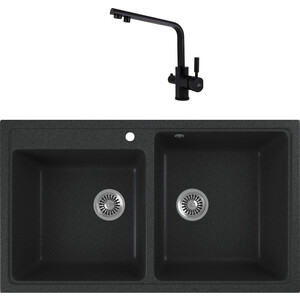 

Кухонная мойка и смеситель GreenStone GRS-85k-343 Kaiser Decor 40144-9 с сифоном, антрацит, GRS-85k-343 Kaiser Decor 40144-9 с сифоном, антрацит