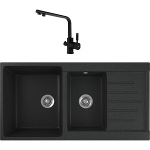 

Кухонная мойка и смеситель GreenStone GRS-98k-343 Kaiser Decor 40144-9 с сифоном, антрацит, GRS-98k-343 Kaiser Decor 40144-9 с сифоном, антрацит
