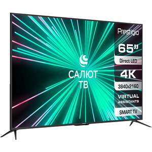 фото Телевизор prestigio ptv65ss07x cis bk black (65'', 4k uhd, smart tv, салют тв, wi-fi, черный)