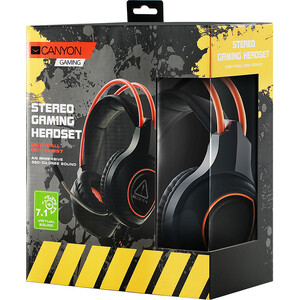 Гарнитура Canyon Nightfall GH-7 Gaming headset with 7.1 USB connector, adjustable volume control, orange LED backlight, cable (CND-SGHS7) - фото 5