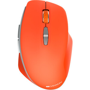 Мышь Canyon 2.4 GHz Wireless mouse ,with 7 buttons, DPI 800/1200/1600, Battery:AAA*2pcs ,Red 72*117*41mm 0.075kg (CNS-CMSW21R) delux 2 4g wireless vertical optical mouse adjustable 1600 dpi 5d buttons