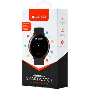 фото Смарт часы canyon marzipan sw-75 smart watch, 1.22inches ips full touch screen, aluminium+plastic body,ip68 waterproof, multi- (cns-sw75br)