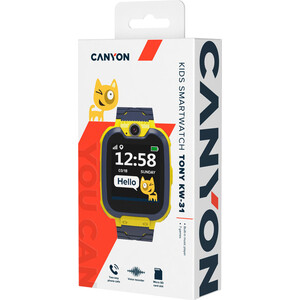 Смарт часы Canyon Kids smartwatch, 1.54 inch colorful screen, Camera 0.3MP, Mirco SIM card, 32+32MB, GSM(850/900/1800/1900MHz) (CNE-KW31YB)