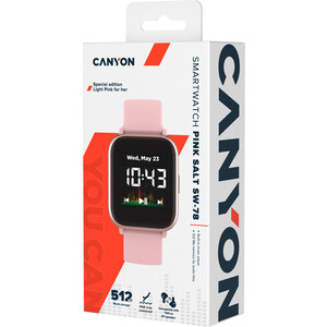 фото Смарт часы canyon smart watch, 1.4inches ips full touch screen, with music player plastic body, ip68 waterproof, multi-sport m (cns-sw78pp)