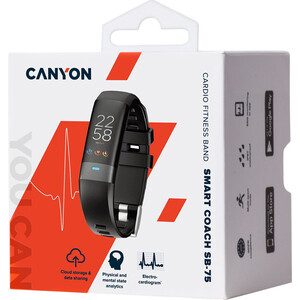 фото Умный браслет canyon smart band, colorful 0.96inch tft, ecg+ppg function, ip67 waterproof, multi-sport mode, compatibility with i (cns-sb75bb)