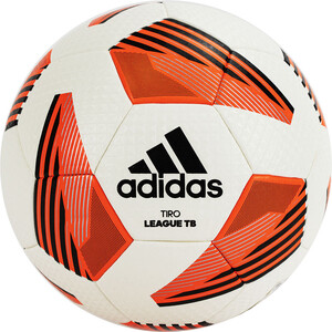 фото Мяч футбольный adidas tiro league tb fs0374, р.4, 32 пан., бело-оранжевый