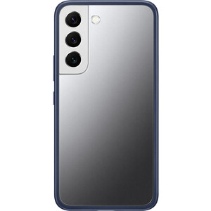 фото Чехол (клип-кейс) samsung galaxy s22 frame cover прозрачный/темно-синий (ef-ms901cnegru) (ef-ms901cnegru)