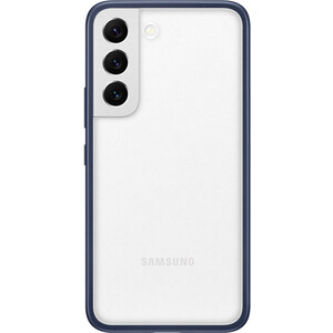 фото Чехол (клип-кейс) samsung galaxy s22 frame cover прозрачный/темно-синий (ef-ms901cnegru) (ef-ms901cnegru)