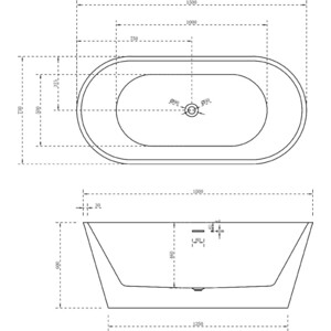 Акриловая ванна Abber 150х75 на каркасе, слив-перелив (AB9320-1.5)