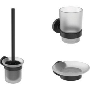 Набор аксессуаров Ideal Standard IOM черный матовый (A9245XG) набор аксессуаров для ванной комнаты полоски 3 предмета мыльница дозатор для мыла стакан красный