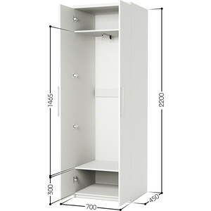 Шкаф для одежды Шарм-Дизайн Мелодия МШ-21 70х45 белый