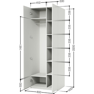 Шкаф комбинированный Шарм-Дизайн ДОК-2 80х60 белый
