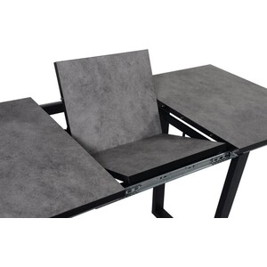 Стол раскладной Мир стульев Саен 8 каркас черный, столешница ЛДСП, пластик бетон (вставка бабочка)