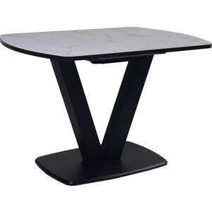 Стол Мир стульев Саен 14 краска черный муар, столешница МДФ, пластик жемчужный перито