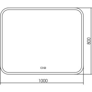 фото Зеркало mixline стив-2 100х80 подсветка, сенсор, с подогревом (фр-00001937)