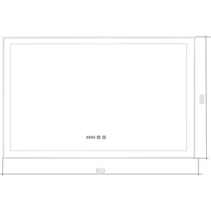 фото Зеркало mixline сантана-3 80х60 подсветка, сенсор, часы, с подогревом (led-00002490)