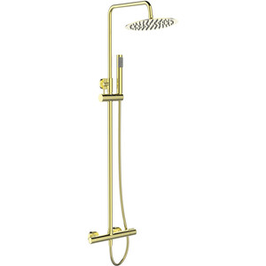 Душевая система BelBagno Uno со смесителем, золото (UNO-DOCM-ORO) настенная душевая система rush flores со смесителем для ванны с поворотным изливом золото flg0835 5