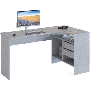 Стол письменный СОКОЛ СПм-25 правый бетон стол письменный сокол спм 25 правый бетон