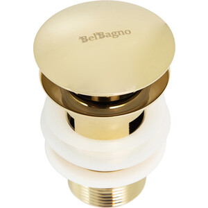 Донный клапан BelBagno SAT Click-clack с переливом, золото (BB-SAT-ORO)