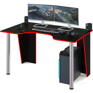 Стол компьютерный СОКОЛ КСТ-18 черный/красный игровой стол dfc