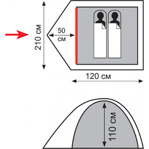 фото Палатка totem trek 2 (v2) зеленый