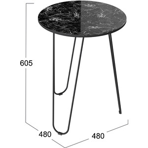 фото Журнальный стол со стеклянной поверхностью трия дп 1-03-09 черный/стекло мрамор черный дп 1-03-09