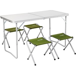 Набор мебели Helios стол + 4 табурета, сумка/молния, Green (T-FS-21407+21124-SG)
