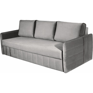 фото Прямой диван-кровать mgroup дафни ткань: ultra dove серый, кант ultra grafit темно-серый