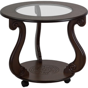 Стол журнальный Мебелик Грация (С) на колесах темно-коричневый (П0005566) стол журнальный мебелик грация с темно коричневый sn000628