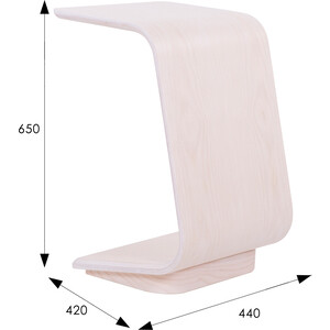 фото Стол журнальный приставной мебелик неро 3 белый ясень