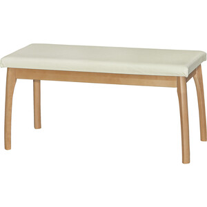 Скамья для прихожей Мебелик мягкая, экокожа крем, каркас бук (П0005673) скамья для прихожей мебелик с подлокотниками массив каркас венге п0005677