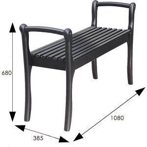 Скамья для прихожей Мебелик с подлокотниками массив, каркас венге (П0005677)