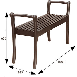 Скамья для прихожей Мебелик с подлокотниками массив, каркас орех (П0005676)