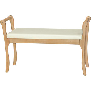 Скамья для прихожей Мебелик с подлокотниками мягкая, экокожа крем, каркас бук (П0005680) скамья для прихожей мебелик