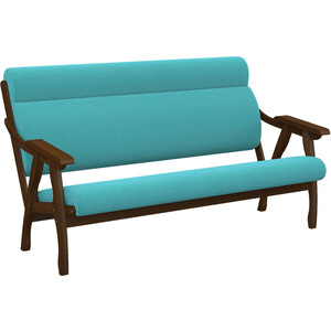 Прямой диван Мебелик Вега 10 ткань бирюза, каркас орех (П0005650) кресло для отдыха мебелик весна компакт ткань ультра санд каркас орех антик