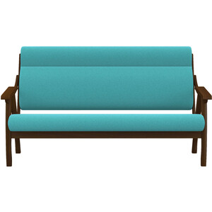 Прямой диван Мебелик Вега 10 ткань бирюза, каркас орех (П0005650)