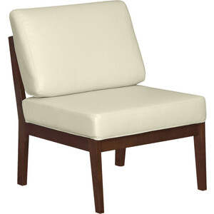 Кресло Мебелик Массив мягкое экокожа крем, каркас орех (П0005656) кресло мебелик вега 10 ткань крем каркас орех