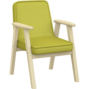 Кресло Мебелик Ретро ткань лайм, каркас лак (П0005653) кресло для отдыха мебелик денди шпон ткань ультра шоколад каркас дуб шампань шпон