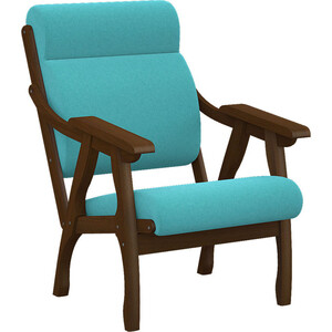 Кресло Мебелик Вега 10 ткань бирюза, каркас орех (П0005652) кресло для отдыха мебелик весна компакт ткань ультра санд каркас орех антик