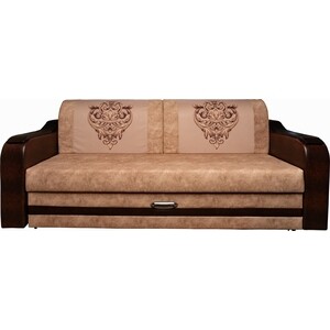 фото Прямой диван-кровать mgroup валери ткань либерти латте+ рептилия коричневвая + декор 3q, купон вензель