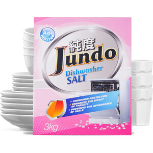 фото Соль для посудомоечной машины (пмм) jundo ионизированная серебром, 3 кг