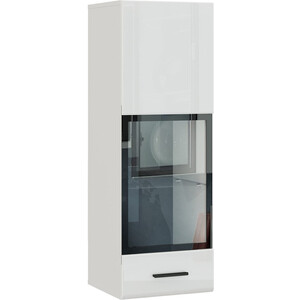 Шкаф-витрина НК-мебель Gloss Тип-2 навесной белый/белый глянец 71373137