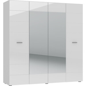 Шкаф 4-х дверный НК-мебель Gloss шкаф 4-х дверный белый/белый глянец 72374529